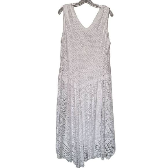 Rabbit Designs White Lace Asymmetrical Sleeveless Dress Size 18 - Picture 7 of 10